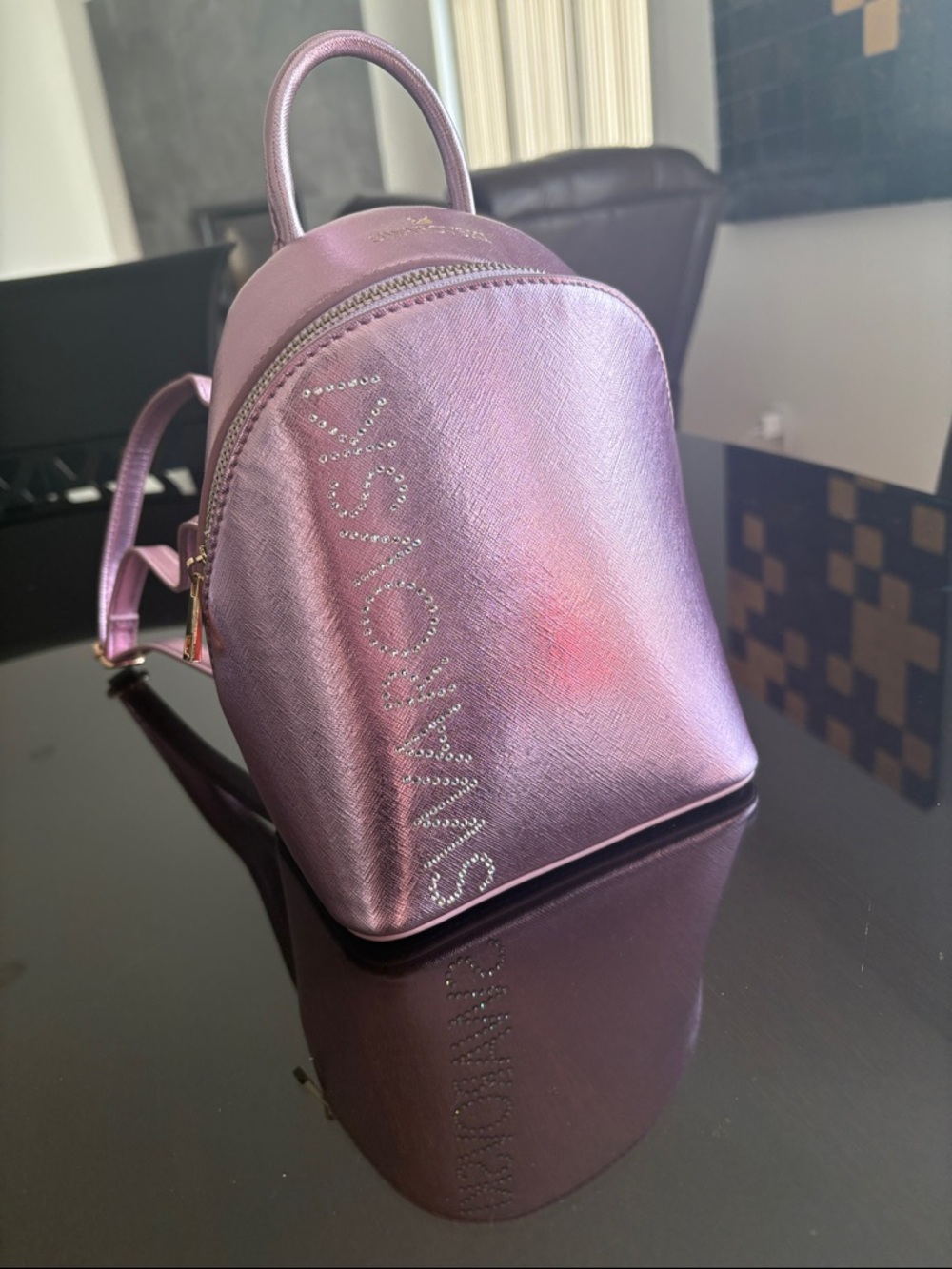 ✨ Swarovski Mini Backpack – Shimmery Pink ✨